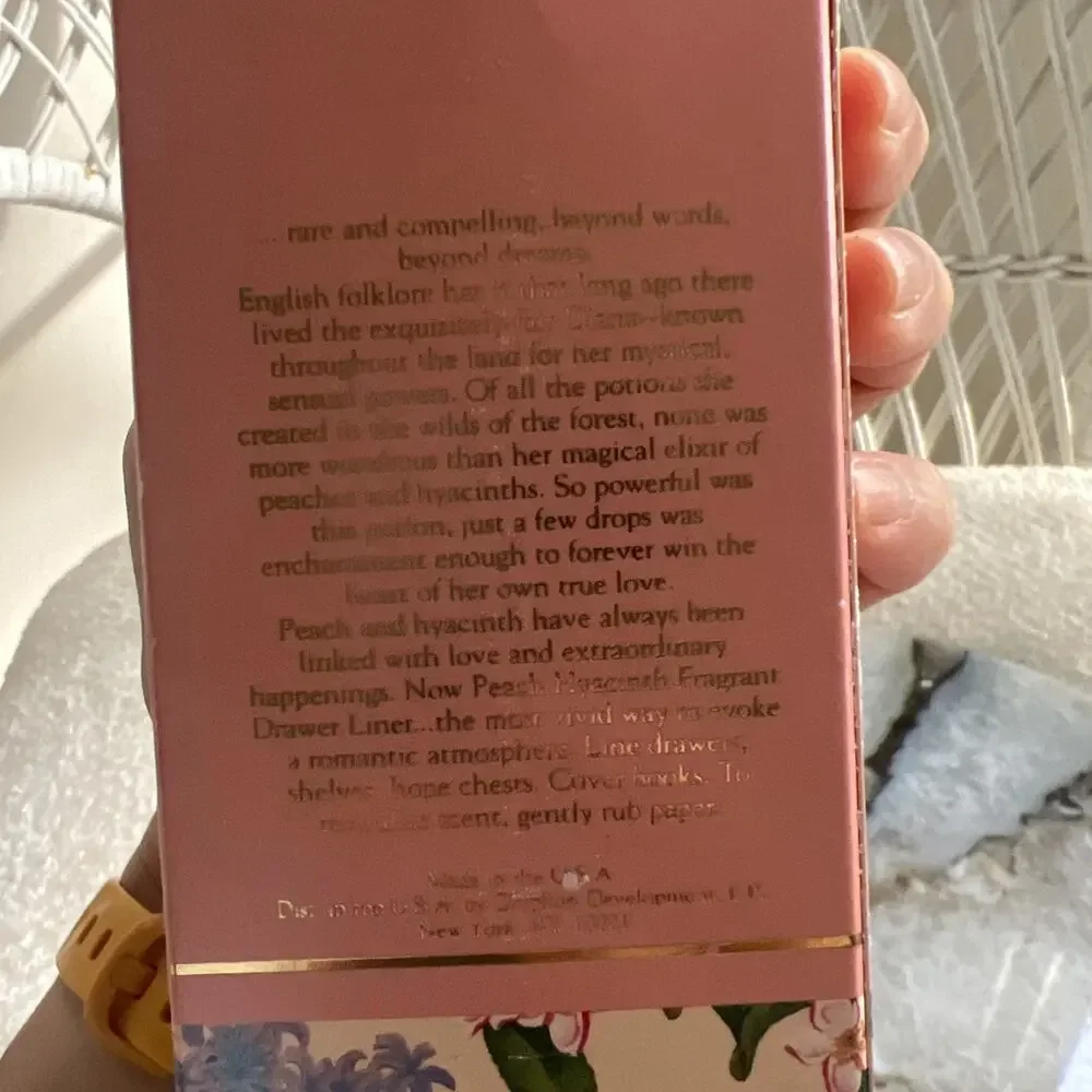 Vtg Victoria’s Secret English Harvest Peach Hyacinth Fragrant Drawer Liner NOS